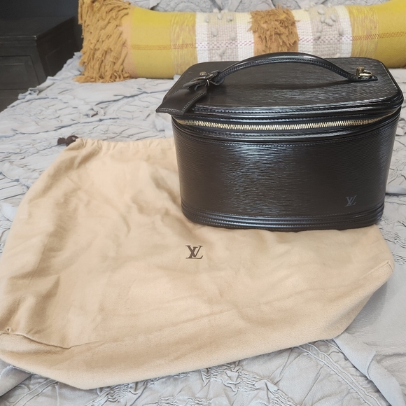 Louis Vuitton Black Epi Leather Nice Vanity Train Case Luggage Bag travel tote - Picture 1 of 12